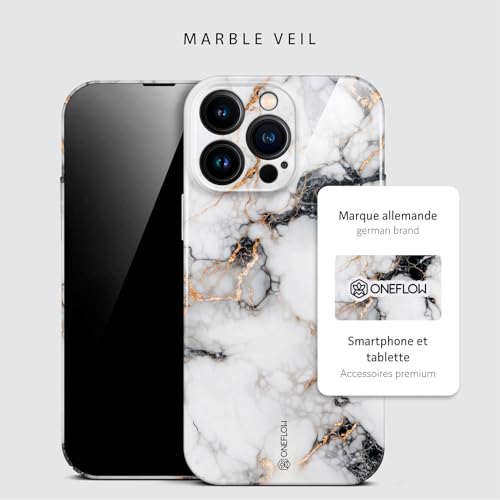 Coque effet marbre Blanc Or haut de gamme pour iPhone 15 Pro Max - 4