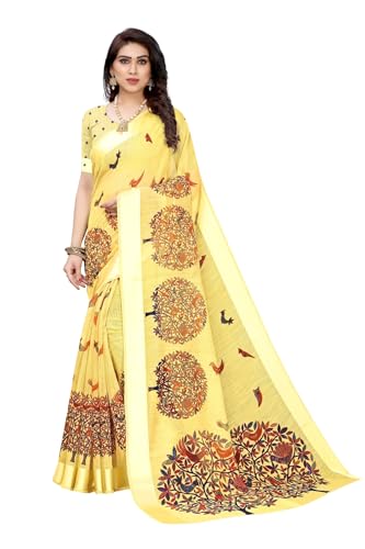 Sari indien pour femme en lin léger contre la chaleur estivale