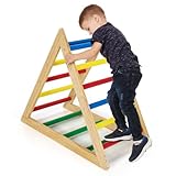 GLACER Triangle Climber, Kids Wooden Climbing Triangle Ladder, 3 Levels Climbing Difficulty, Indoor Climbing Toys for Playground, Kids Climber Ladder Equipment, Play Gym Set Boys Girls Gift