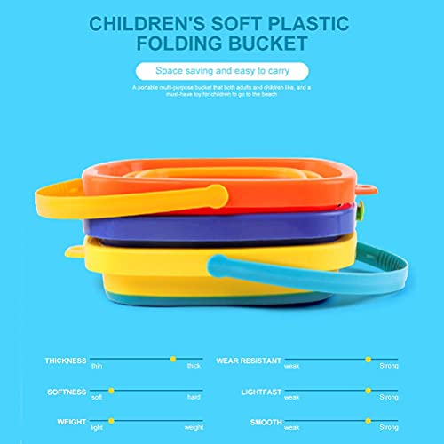 HEXLONG Opvouwbare emmer voor kinderen, zandemmer, kunststof, kinderspeelgoed, zomer, strand, waterspeelgoed… - Image 4