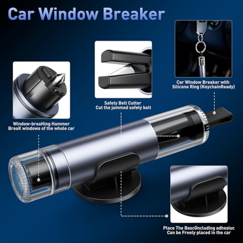 Emergency Life Hammer car Escape Tool, Safe Hammer Glass Breaker Under Water for All Cars(Upgraded transparent cover)2 in 1 Window Breaker Seatbelt Cutter,Car Window Breaker Tool,Auto zubehör - Image 5