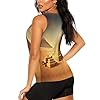 Egyptian Pyramid in Desert Print Lightweight Breathable Sleeveless Top Gym Tank Tops Woman Summer Yoga Activewear, Black, XXL #3