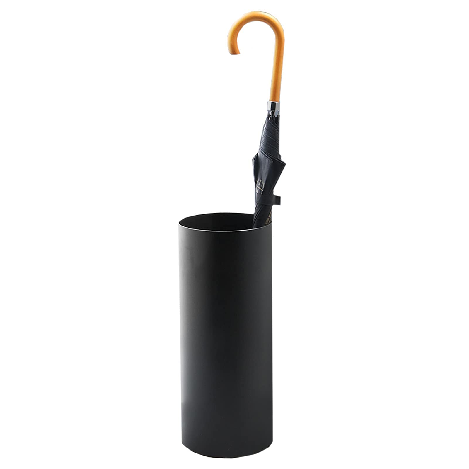 Seau à parapluie cylindrique gain de place et porte-parapluies d'entrée avec bac amovible