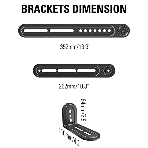 Mounting Dream Soundbar Mount Sound Bar Tv Bracket For Mounting Above Or Under Tv Fits Most Of Sound Bars Up To 15 Lbs, With Detachable Long Extension Plates Md5420 #TOP5