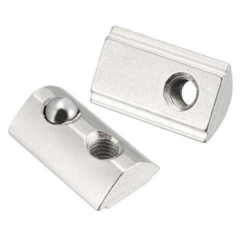 uxcell Roll-in Spring M3 T Nut, Roll Ball Elastic Nuts for 2020 Series Aluminum Extrusion Profile Suitable for Aluminum Profile with 5mm Groove Depth, Pack of 12