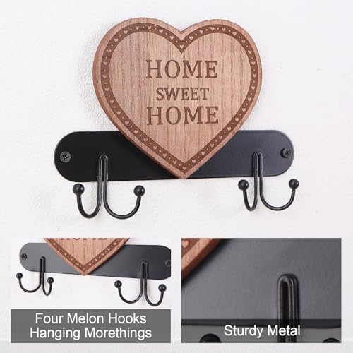 ANRUST Ganchos de parede, ganchos de parede, ganchos para pendurar, ganchos de casaco com 4 ganchos