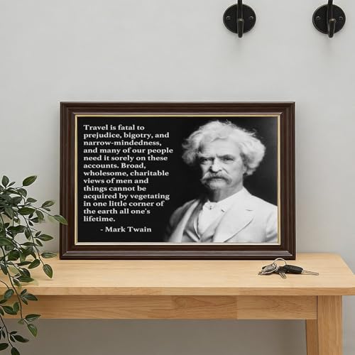 Impression sur toile tableau deco Mark Twain resoudre probleme mur vide maison