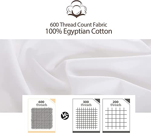 Image of 100% Egyptian Cotton Zippered Toddler Pillowcases Set of 4, 600 Thread Count Small Pillow Cases, Super Soft and Breathable Pillow Protector, 13x18 Inches (White, Toddler)