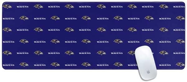 Vista 41 de Skinit Alfombrilla de mouse extragrande para juegos – Diseño desgastado con licencia oficial de Baltimore Ravens con bordes cosidos, impermeable