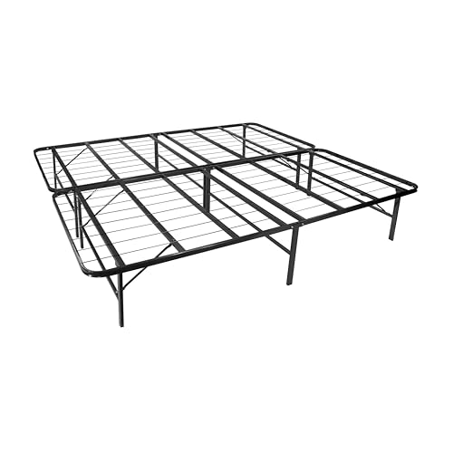 MOG CASA Cama Plegable de Invitados 180x200 cm Color Negro – Estructura Metálica Resistente y Altura 35,5 cm – Ahorro de Espacio y Montaje sin Herramientas