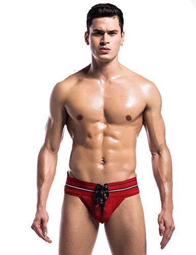 Mongous Mens Athletic Supporter - Waistband Contoured for Comfort - Tie Wraps Jockstrap