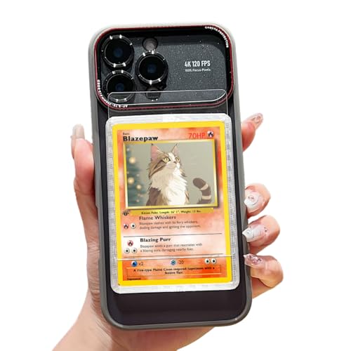 MagSafe�Ή� ���W�J�[�h/�ʐ^ �\���X�}�z�P�[�X �b TCG�E�ʐ^�p�g�b�v���[�_�[���X���[�u���� �b �|�P�����J�[�h�E�X�|�[�c�J�[�h�E�����s�[�X�EMTG�i�}�W�b�N�j�Ή� (�㑤, �O���[, iPhone 16)