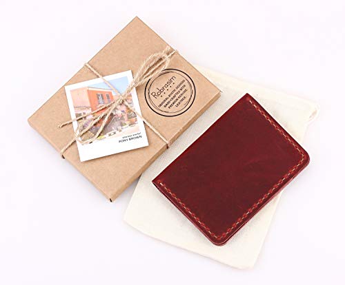 Robrasim Handmade Bifold Leather Wallet - Minimalist Leather Credit Card Wallet 7
