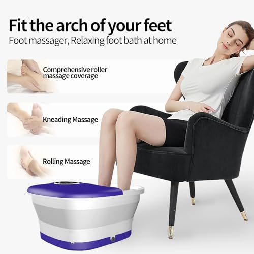 image for KNQZE Collapsible Foot Spa Bath with Heat, Remote Control, Temperature