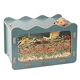 Rubor Hamster Digging Box Syrian Visible Hideout and Exploration House with Acrylic Transparent Board for Dwarf Gerbils Mice Degus or Other Small Pets