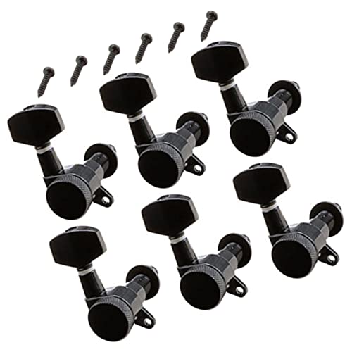 Toyvian 3r3l Tuning Pegs Guitar Tuning Keys Tuner Black Strings Zinc Alloy Guitar Accessory Easy Mounting