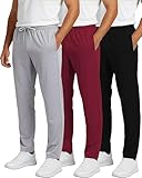 Real Essentials 3 Pack: Men’s Sweatpants – Athletic Track Pants with Pockets | Workout, Running & Lounge Pants for Men-Set 3,L