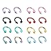 Juland 16 PCS Kit de Piercing Piercing del Cuerpo de la Barra C Acero Inoxidable quirurgico Ombligo, Lengua, ceja, pezón, Labio, Nariz Tapers Juego de medidores de Tapones