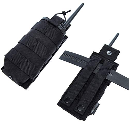 Tactical Universal Radio Holster / Radio Pouch Holder Case Bag Military Molle Radio Case For Pofung Motorola Midland Cb Walkie Talkies Compatible With 5.11 Bags (Black) By Luiton #TOP5