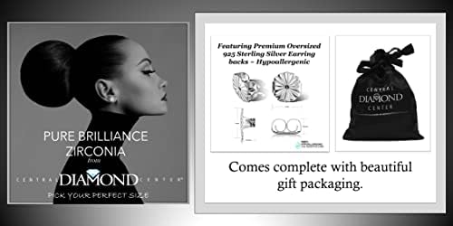 NANA 14k Gold Post & Sterling Silver 4 Prong Pure Brilliance CZ Stud Earrings CZ 1.0 to 8.0ctw