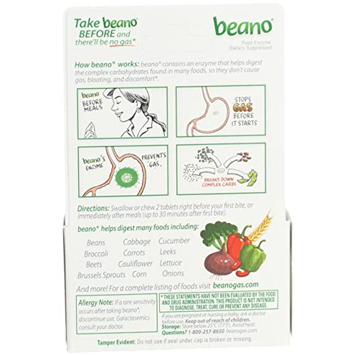 Beano Food Enzyme Dietary Supplement- 30 Tablets, Pack of 6 - Thumbnail 3