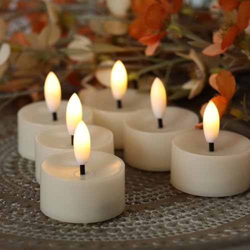Image of Flameless LED Tealight Candles, Battery Operated Fake LED Lights Electric Flickering Tea Lights for Wedding Party Halloween Christmas Party Theme Party, Holiday Decor Home Decorations, Set of 36