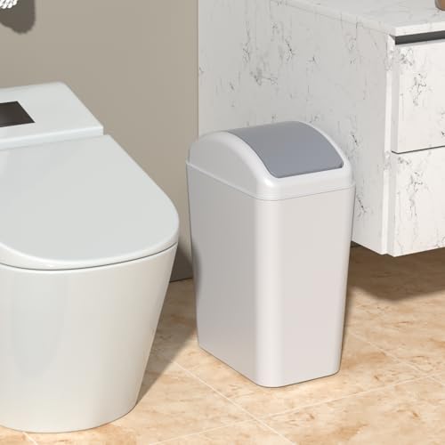 Caneca de basura pequeña plástica 4.5 gal, tapa basculante, pack 2 miniatura 3