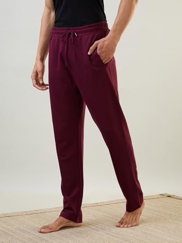 Image of Raymond SleepZ Men Regular Fit Solid Pattern Cotton Polyester Blend Trackpant