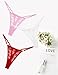 Murimia Thongs for Women G String Sexy Lace No Show Underwear Low Rise T-Back Breathable Panties, White, Medium