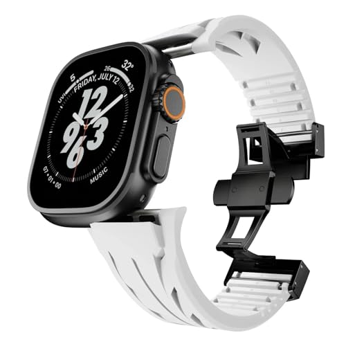 Bracelet Iwatch série 9 8 7 fluororubber résistant et bracelet de montre 44mm
