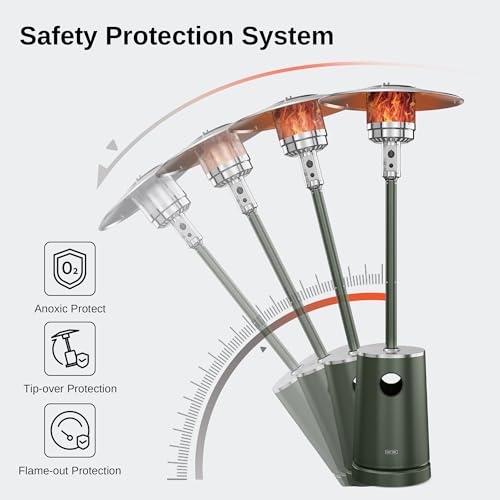 image for EAST OAK 50,000 BTU Patio Heater with Sand Box, Table Design, Double-L