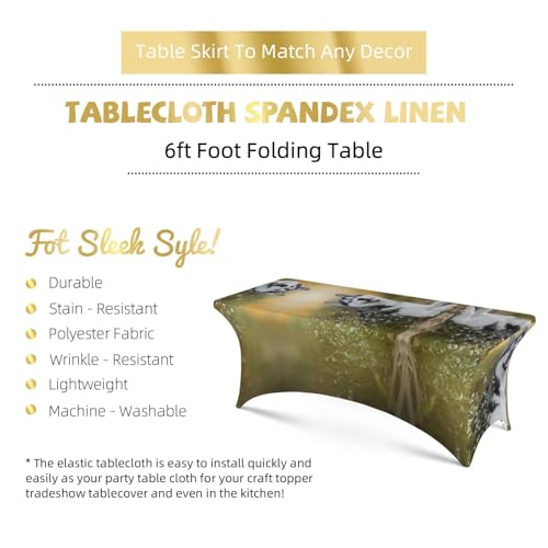 Nappe extensible élasthanne imprimé husky lavable pour table de banquet - 6