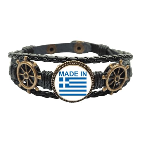 Bracelet en cuir tressé Grèce à offrir pour un anniversaire