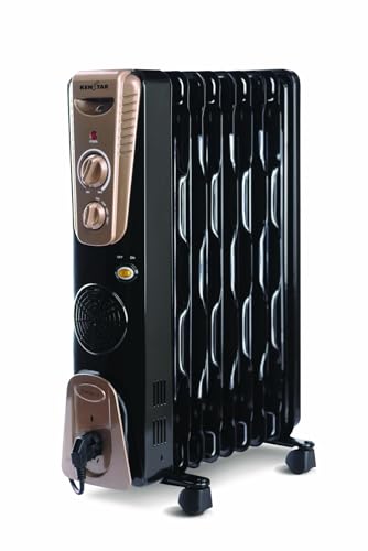 Kenstar Ferno 2400 Watts 9 Fins Oil Filled Radiator with PTC Fan Heater (BLACK GOLD)
