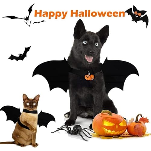 Disfraz Halloween para perro y gato alas de murciélago M miniatura 2