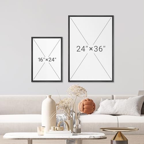 wall26 Framed Canvas Print Wall Art Set William Style Cotton Prints Exhibition Illustrations Modern Art Decorative Floral Botanical Minimal for Bedroom - 16"x24"x3 Black - 5