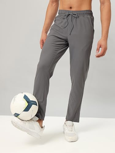 Image of TECHNOSPORT Men's Regular Fit Mid Rise Solid Plus Size Trackpants with Quick Dry, Anti Microbial, SPF50+ for Regular and Sports Use