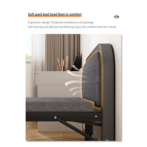 Letto Pieghevole Portatile, lettini da Campeggio, Letto Pieghevole Matrimoniale con Materasso, Robusto Telaio in Acciaio al Carbonio, Materasso Ispessito, Tessuto Delicato sulla Pelle, facil