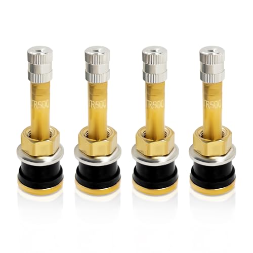Wevdn 4 PCS TR500 Truck Valve Stem, Straight Brass Clamp in Tubeless 2