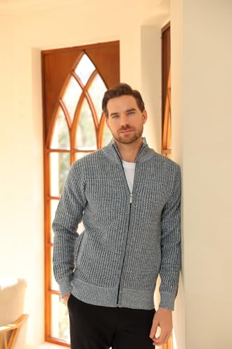 Cárdigan de hombre Allthemen en punto de invierno grueso con acabados premium 5
