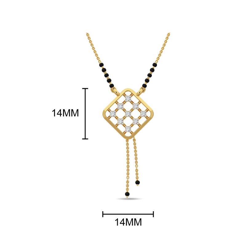 Image of KISNA JEWELS 14KT|18KT BIS Hallmark Pure Gold and Diamond Mangalsutra For Women