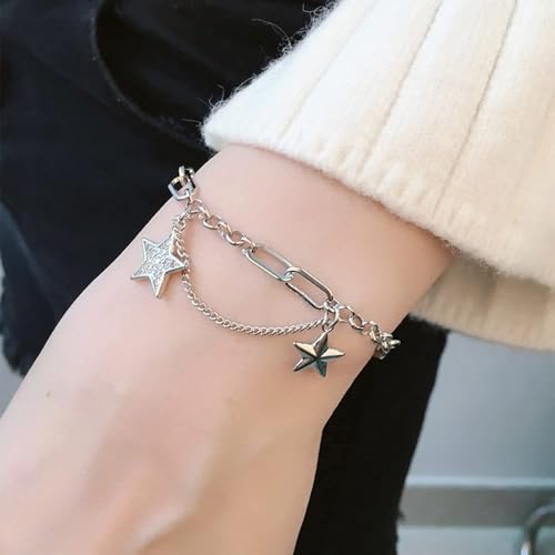 Pulsera de encanto de estrella con borla de movimiento fluido 5