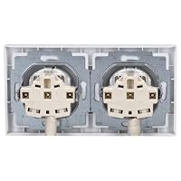 Busch-Jaeger future® linear Komplett-Set: 2x 20 EUCKS-84 SCHUKO Schutzkontakt-Steckdose mit erhöhtem Berührungsschutz (Safety+) + 1722-84K Abdeckrahmen 2-fach, studioweiß – Ansicht 3