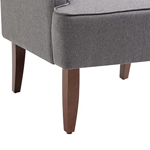 Mojay Mid-Century Accent Chair, Modern Linen Living Room Sofa Chair,Comfy Bedroom Reading Chair With Wooden Legs #TOP4