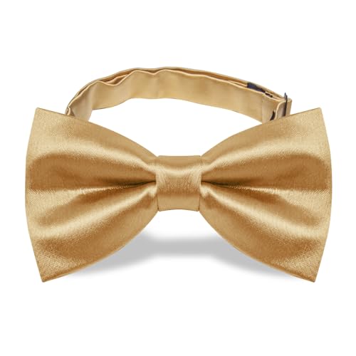 Image of YourTies Bow Ties for Men Pretied Bowties Solid Color Satin Bow Tie Formal Business Tuxedo Wedding Party Prom