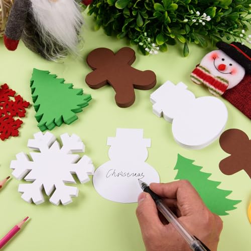 MixTeach 200 peças recortes de papel de natal, boneco de neve, floco de neve, árvore de natal, bonec