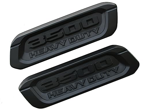 Image of 2pack New 3500 Heavy Duty Emblems Left Right Side 3D Badges Black Hood Replacement for 2019-2022 3500 (Black)