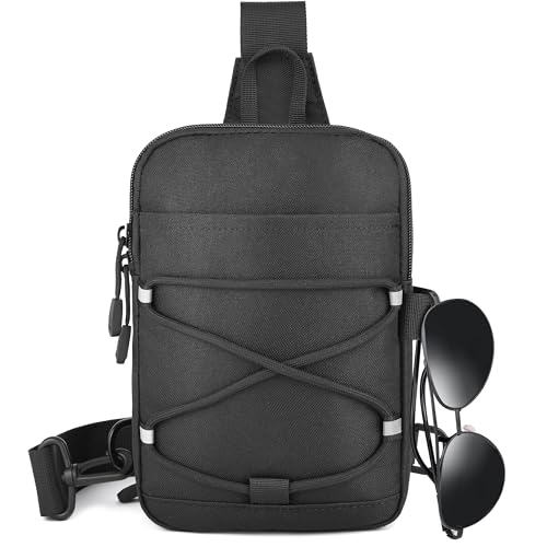 MOZETO Mini Sling Bag Hidden Anti-theft Pocket Small Crossbody Bag (Black)