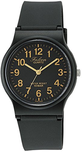 Image of Citizen Q&Q VP46-853 Wristwatch, Analog, Waterproof, Urethane Strap, Black, Gold, black /gold index, watch