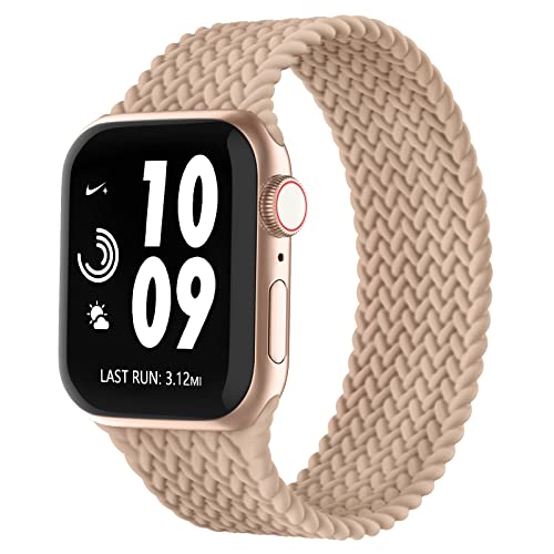 Silicone Solo Loop Bands Compatible with Apple Watch Band 38mm 40mm 41mm 42mm 44mm 45mm 49mm, Stretchy Silicone Braided Elastic Sport Strap Compatible for iWatch Series 8/7/6/5/4/3/2/1/SE Ultra